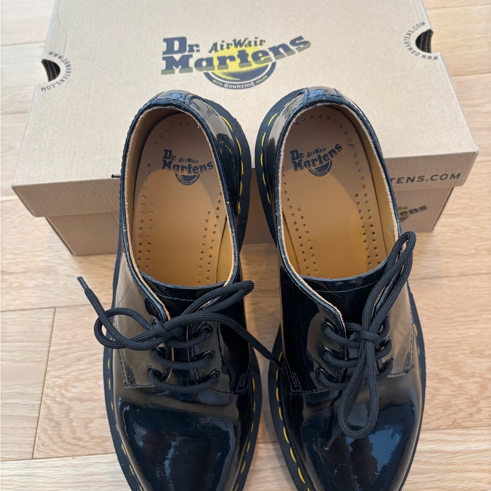 Dr. Martens Women’s Black Patent 1461 Lace-Up Shoes - Picture 4 of 8